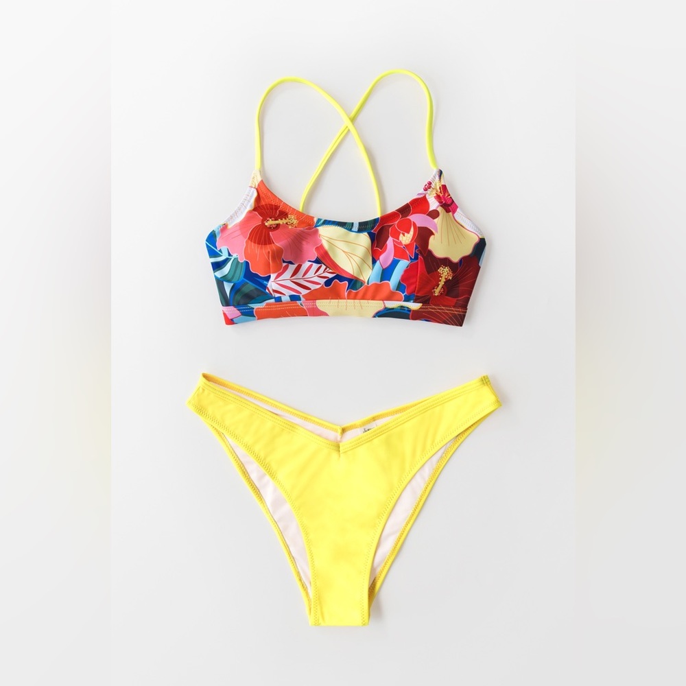 Multi-colored/ yellow bikini set - Picture 5 of 6